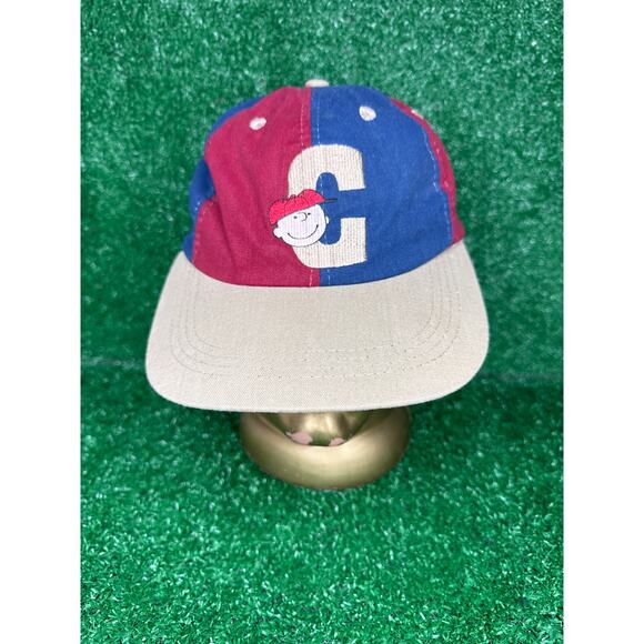 Vintage Charlie Brown Snapback Hat Snoopy Peanuts Classic Cartoon Animation 80s - Picture 1 of 7